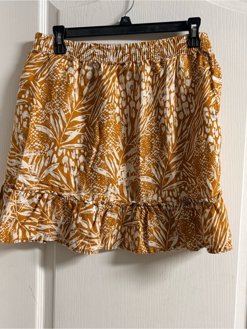 Christian Siriano Mustard Yellow and White Floral Mini Skirt - Picture 3 of 4
